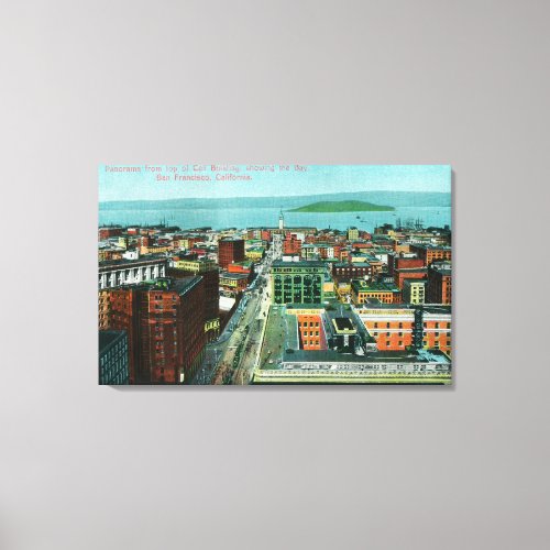 Aerial View of the City from the Call Building Canvas Print