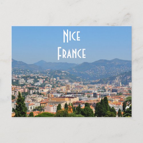 Aerial view of the city of Nice in France Postcard