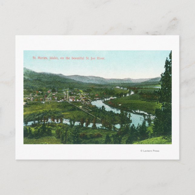 Aerial View of the City on the St. Joe River Postcard (Front)