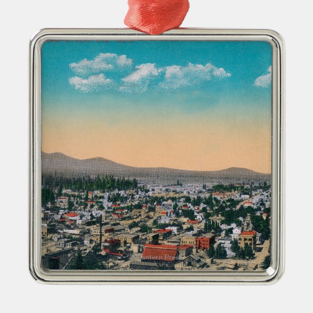Aerial View of the CityCoeur d'Alene, ID Metal Ornament (Front)