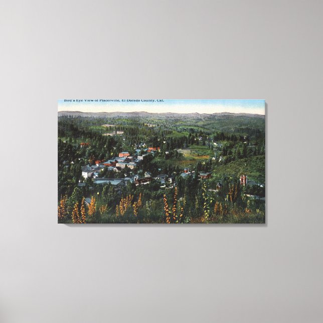 Aerial View of the CityPlacerville, CA Canvas Print (Front)