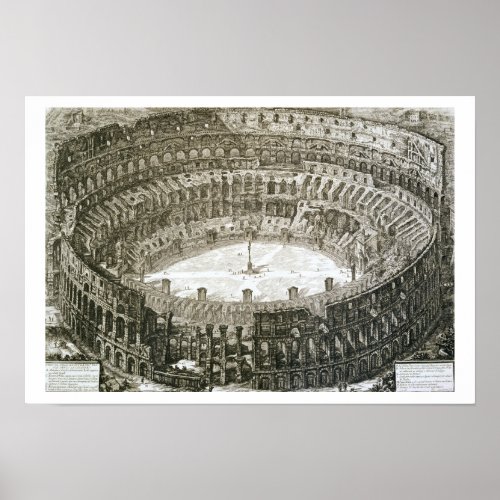 Aerial view of the Colosseum in Rome from Views o Poster