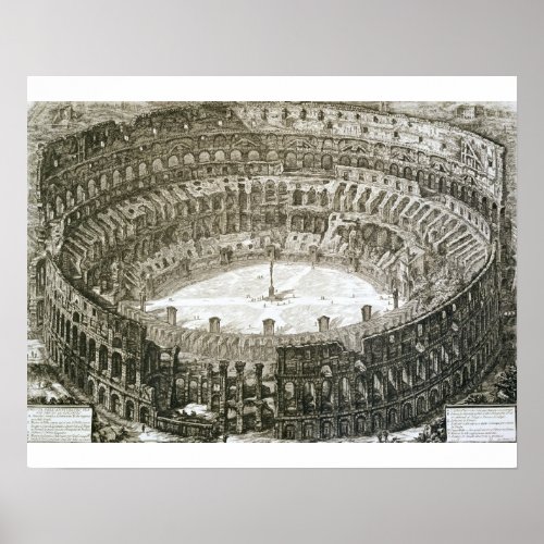 Aerial view of the Colosseum in Rome from Views o Poster