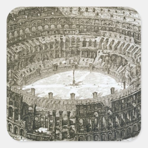Aerial view of the Colosseum in Rome from Views o Square Sticker