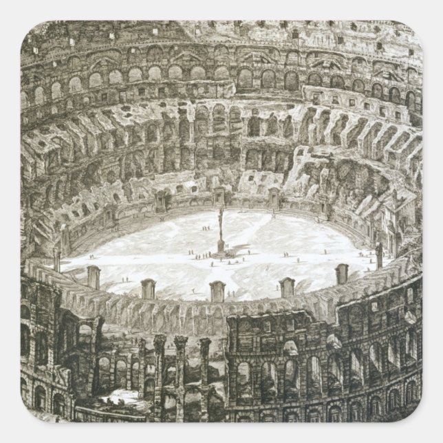 Aerial view of the Colosseum in Rome from 'Views o Square Sticker (Front)