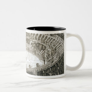 Aerial view of the Colosseum in Rome from 'Views o Two-Tone Coffee Mug
