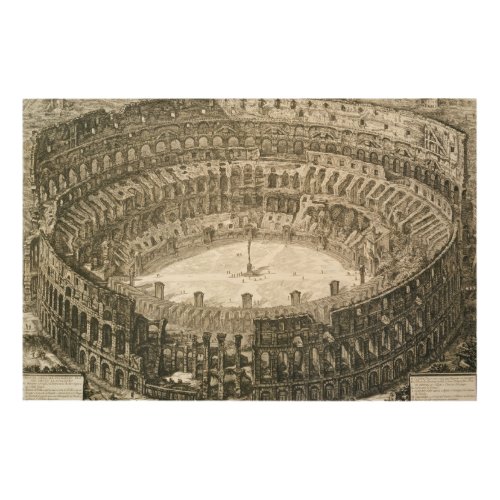 Aerial view of the Colosseum in Rome from Views o Wood Wall Art