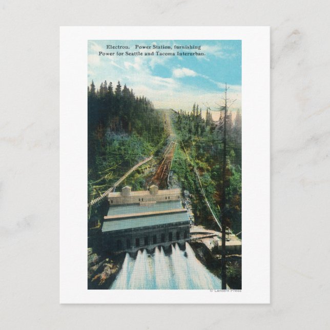 Aerial View of the Electron Power Station Postcard (Front)