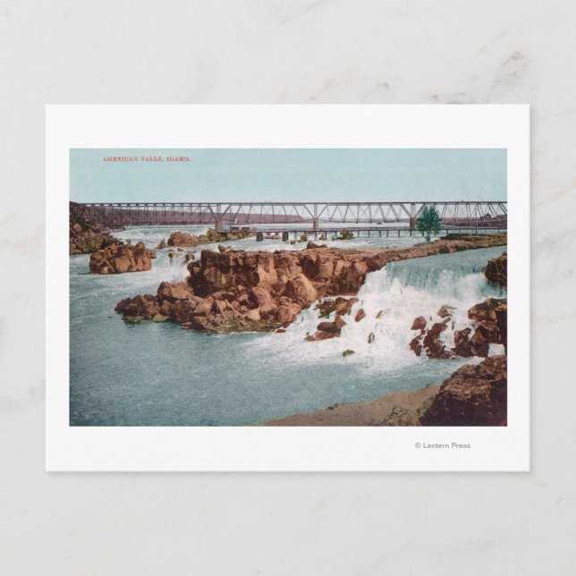 Aerial View of the Falls and Bridge Postcard (Front)