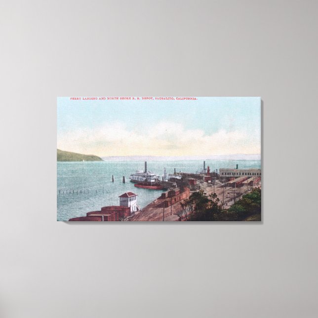 Aerial View of the Ferry Landing and North Canvas Print (Front)