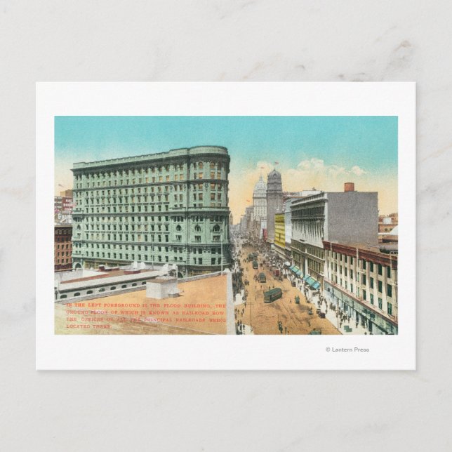 Aerial View of the Flood Building Postcard (Front)