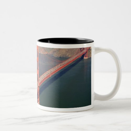 Aerial view of the Golden Gate Bridge in the 2 Two_Tone Coffee Mug