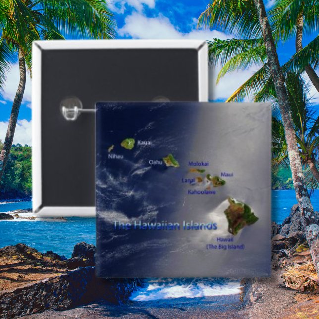Aerial View of the Hawaiian Islands Button (aerial view of Hawaii)