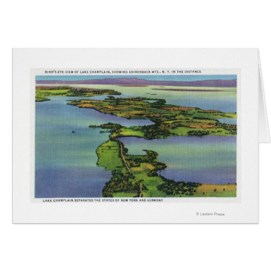 Aerial View of the Lake, NY and VT Split Cards (Front Horizontal)