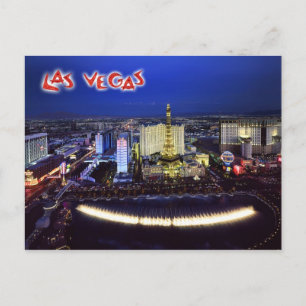Aerial view of the Las Vegas Strip at night Postcard