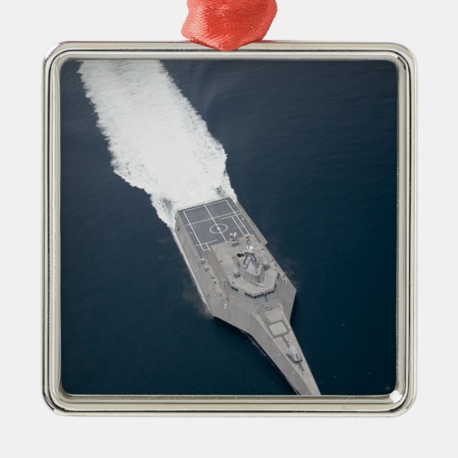 Aerial view of the littoral combat ship metal ornament (Front)