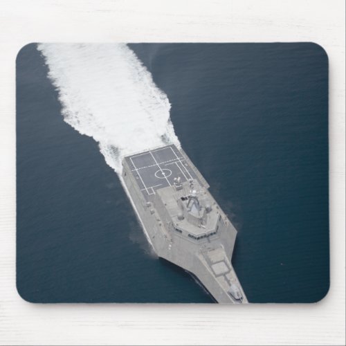 Aerial view of the littoral combat ship mouse pad