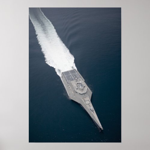 Aerial view of the littoral combat ship poster