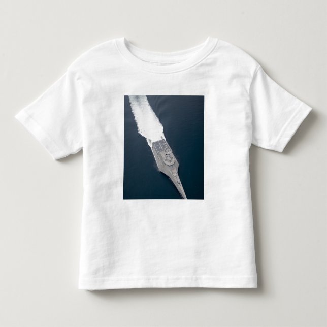 Aerial view of the littoral combat ship toddler t-shirt (Front)