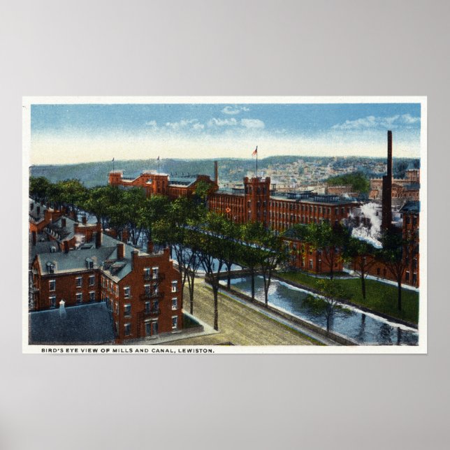Aerial View of the Mills and Canal Poster (Front)