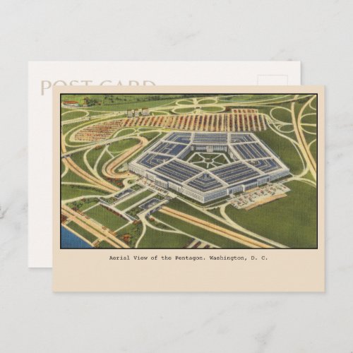 Aerial View of the Pentagon Washington DC Postcard