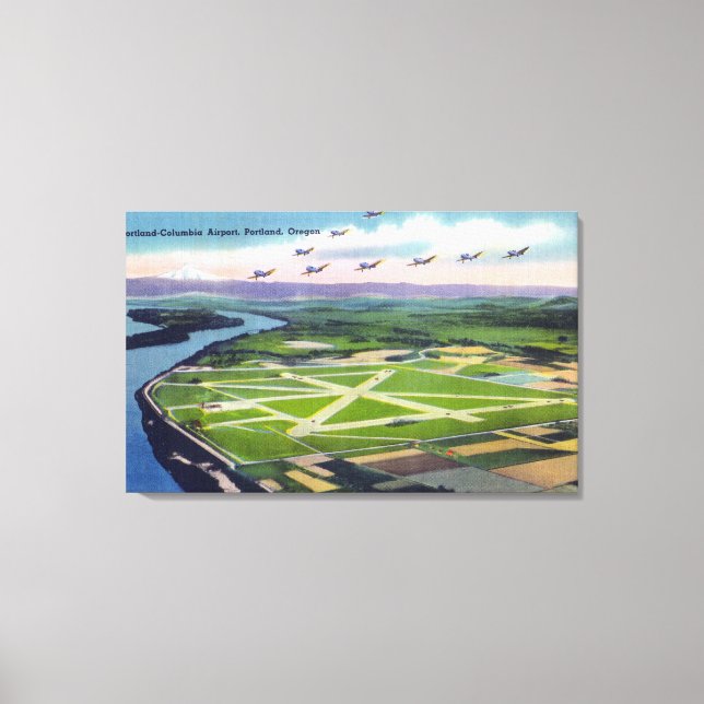 Aerial View of the Portland-Columbia Airport Canvas Print (Front)
