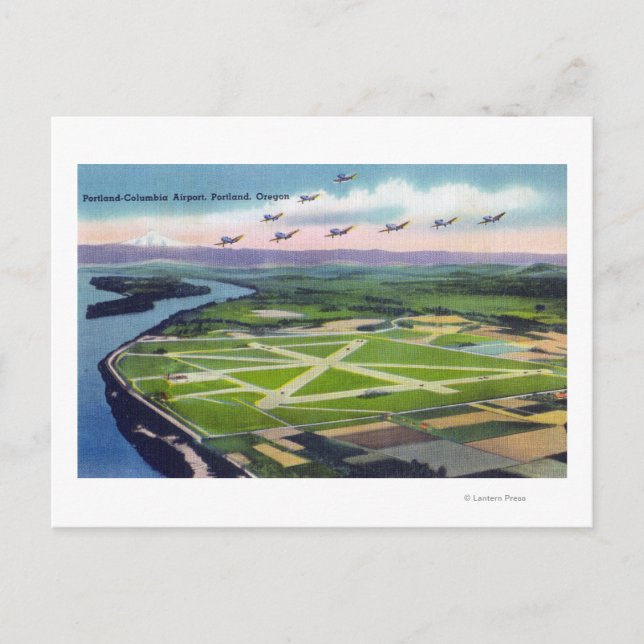 Aerial View of the Portland-Columbia Airport Postcard (Front)
