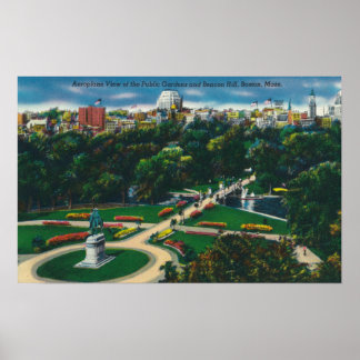 Aerial View of the Public Gardens, Beacon Hill Poster
