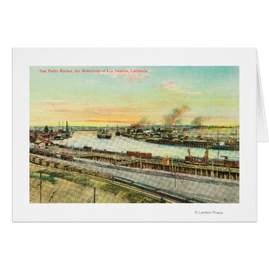 Aerial View of the San Pedro Harbor Cards (Front Horizontal)