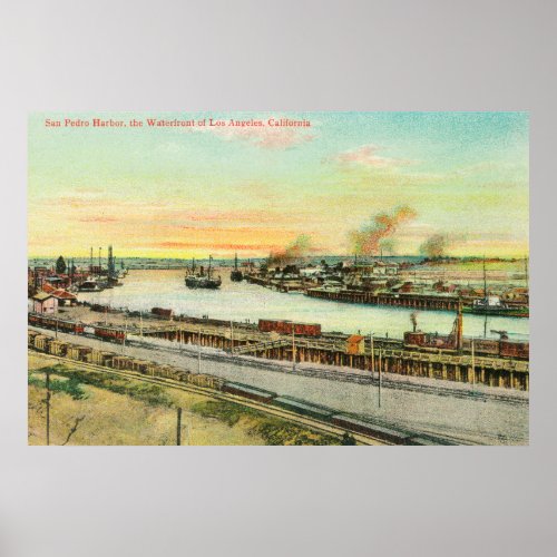 Aerial View of the San Pedro Harbor Poster