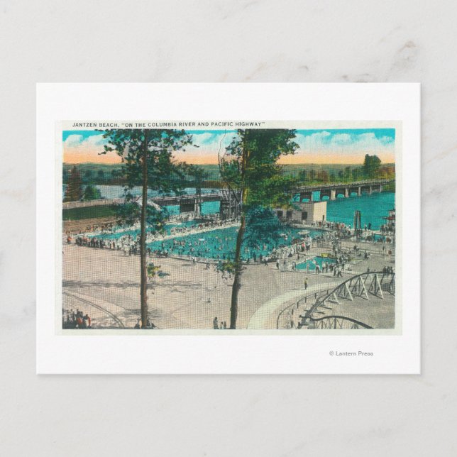 Aerial View of the Swimming Area Postcard (Front)