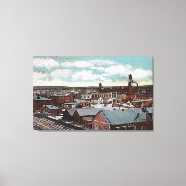 Aerial View of the Town, Train TracksNampa, ID Canvas Print (Front)