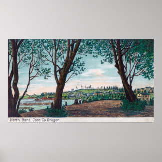 Aerial View of the TownNorth Bend, OR Poster