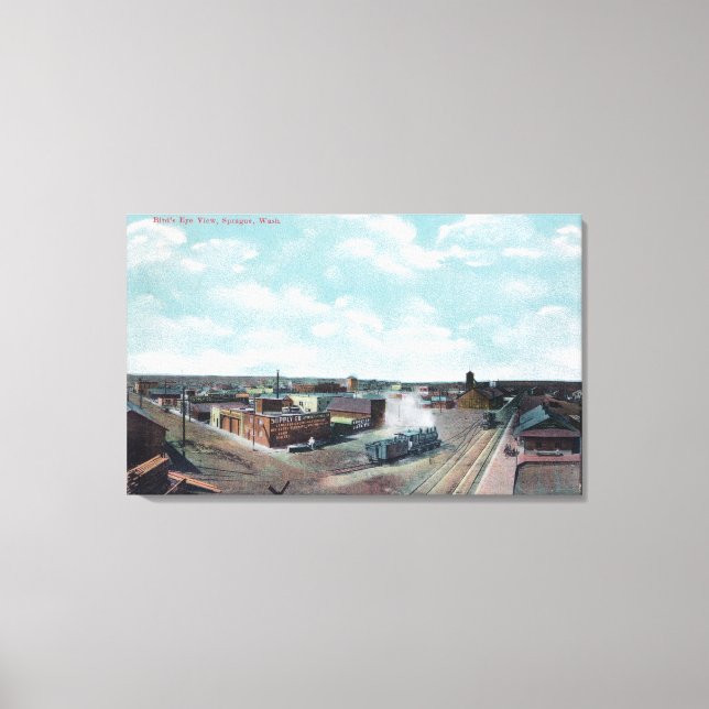 Aerial View of the TownSprague, WA Canvas Print (Front)