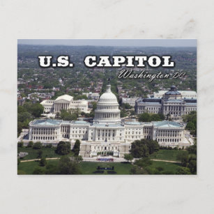 Aerial view of the US Capitol in Washington DC Postcard
