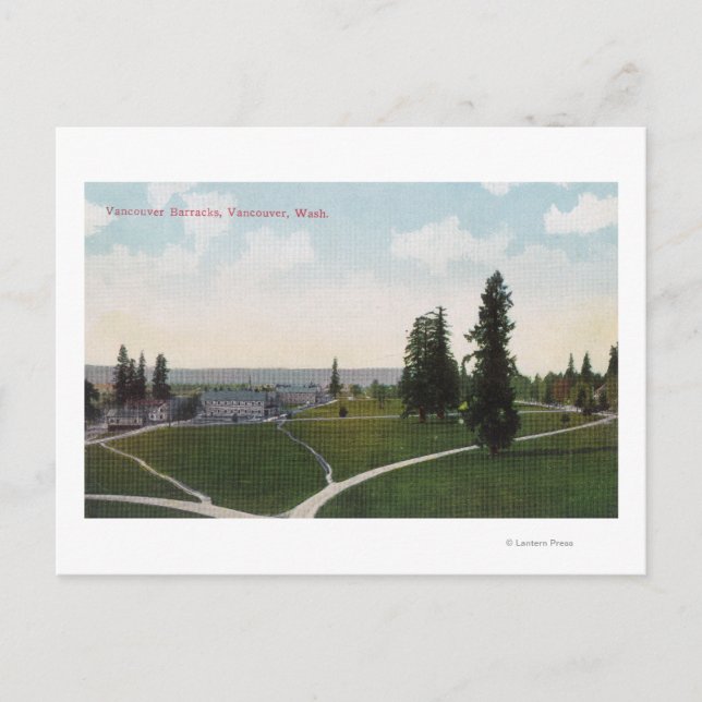 Aerial View of the Vancouver Barracks Postcard (Front)