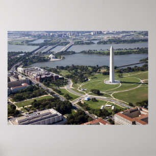 Aerial view of the Washington Monument Poster