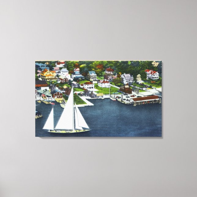 Aerial View of the Waterfront Canvas Print (Front)