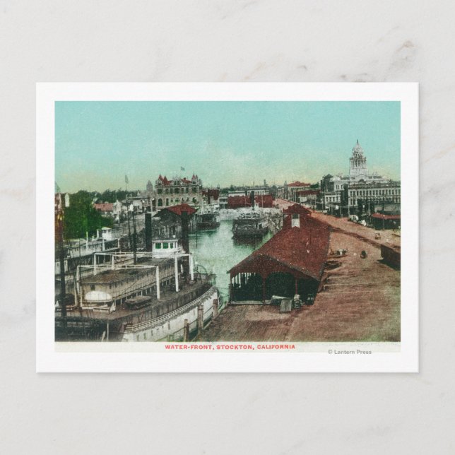 Aerial View of the WaterfrontStockton, CA Postcard (Front)