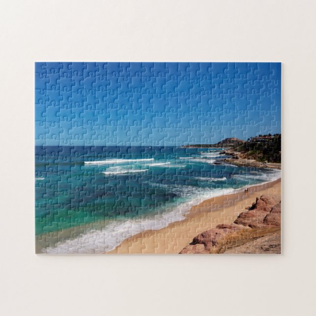 Aerial View Of Tourists Walking On Tropical Beach Jigsaw Puzzle (Horizontal)