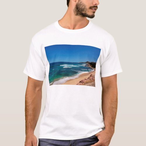 Aerial View Of Tourists Walking On Tropical Beach T_Shirt