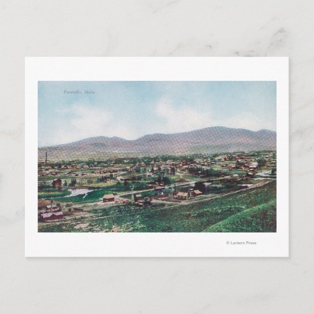 Aerial View of Town from the Hills Postcard (Front)