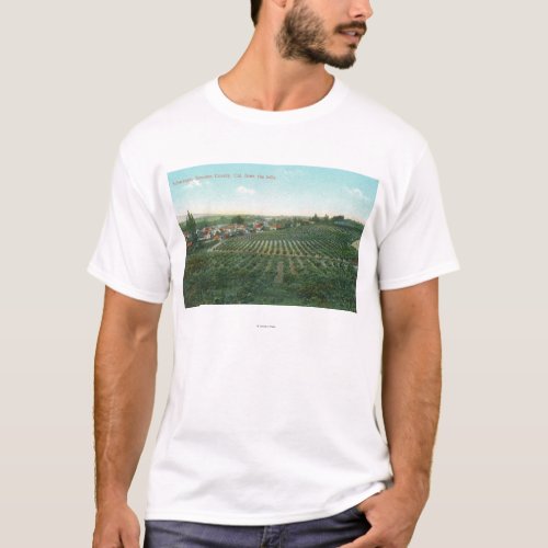 Aerial View of Town Sonoma County from the Hill T_Shirt