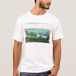 Aerial View of Vallejo Waterfront and Mare Islan T-Shirt