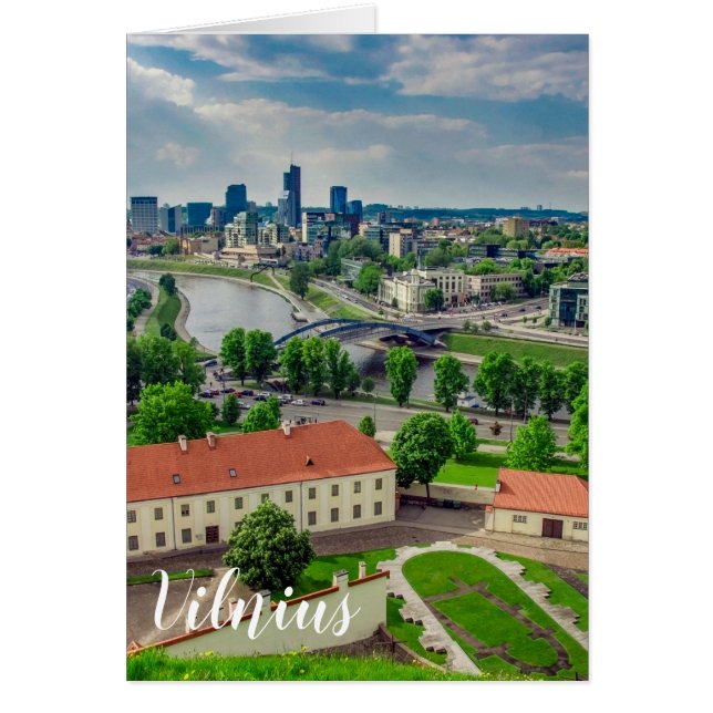 Aerial view of Vilnius, Lithuania Cards (Front)