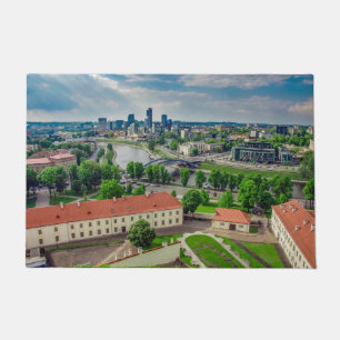 Aerial view of Vilnius, Lithuania Doormat