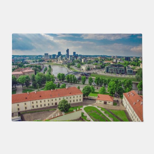 Aerial view of Vilnius Lithuania Doormat