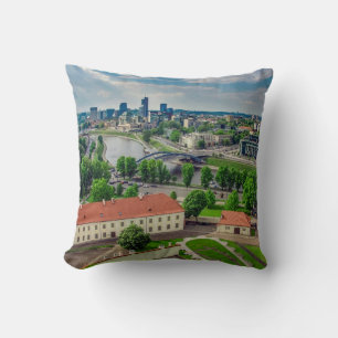 Aerial view of Vilnius, Lithuania Throw Pillow