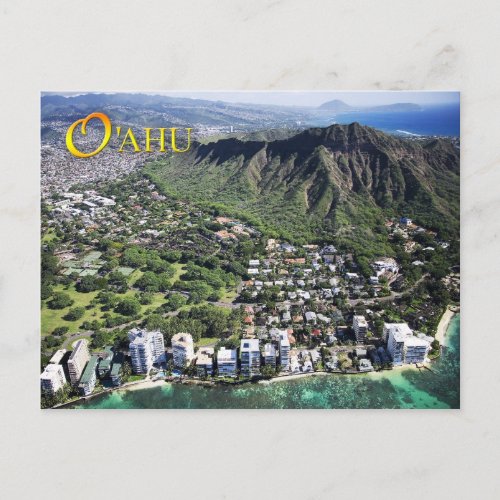 Aerial view of Waikiki Beach and Diamond Head Postcard