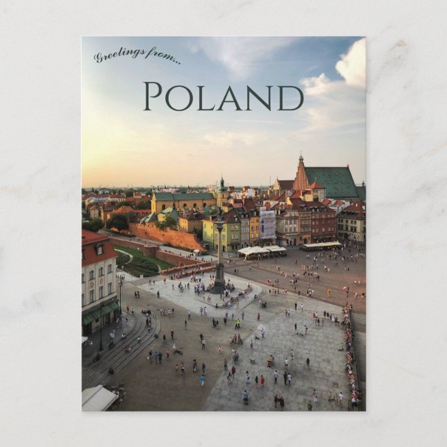 Aerial View of Warsaw Poland  Postcard (Front)